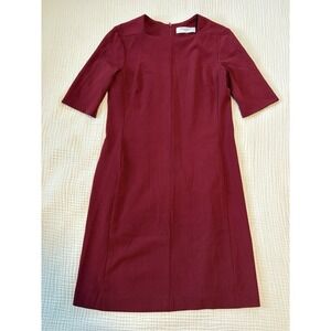 M.M. Lafleur The Emily Dress Size 8 Red Burgundy Short Sleeve Travel Work Mini